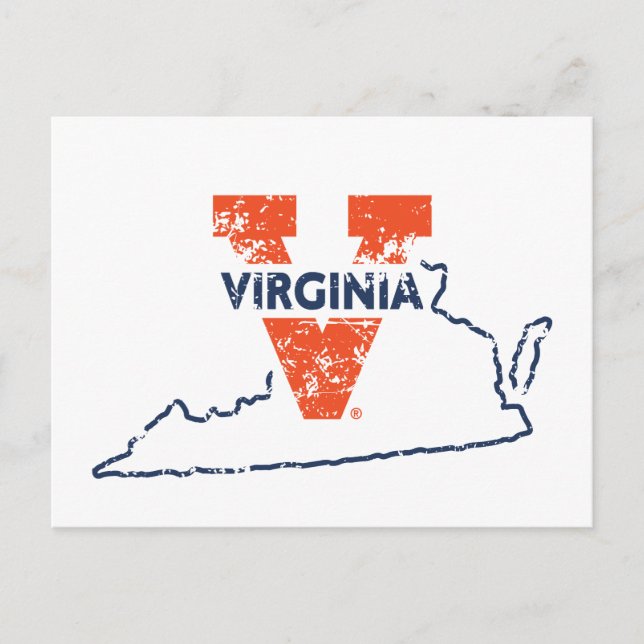 Split V Virginia State Love Postcard (Front)