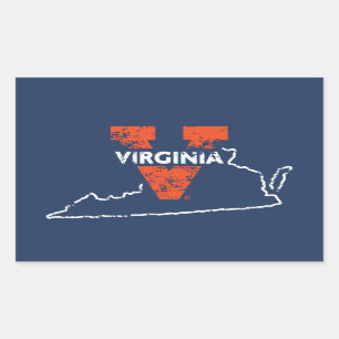 Split V Virginia State Love Rectangular Sticker