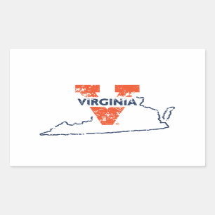 Split V Virginia State Love Rectangular Sticker