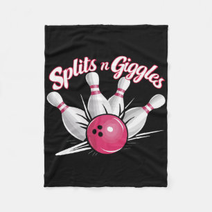 Splits N Giggles Funny Bowling Bowler Bowling Ball Fleece Blanket