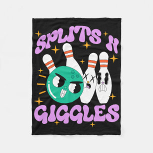 Splits n Giggles Funny Bowling Team Bowler Sports Fleece Blanket