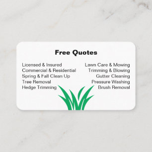 Splitting Grass Lawn Care Business Card
