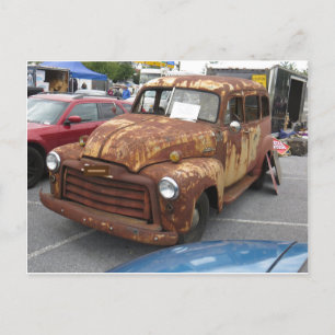 Splotchy Rusted Truck Postcard