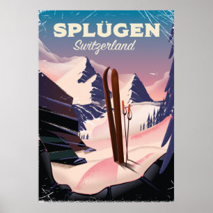 splügen Switzerland ski poster