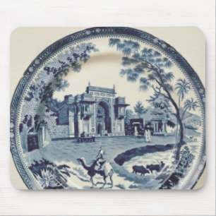 Spode blue and white plate, c.1815 mouse mat