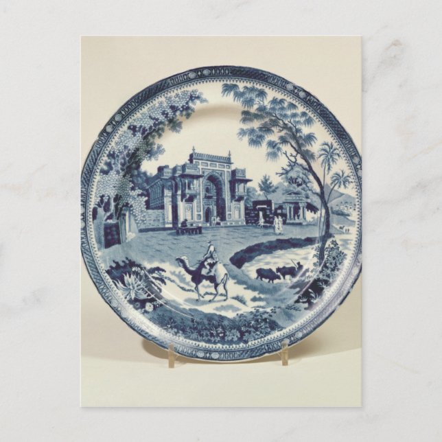 Spode blue and white plate, c.1815 postcard (Front)
