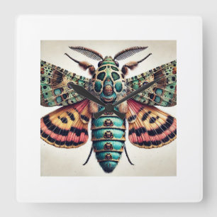 Spodoptera dorsal view 120724IREF110 - Watercolor Square Wall Clock