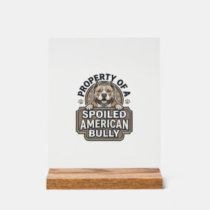 Spoiled American Bully Vintage Engraving Design_1 Acrylic Sign