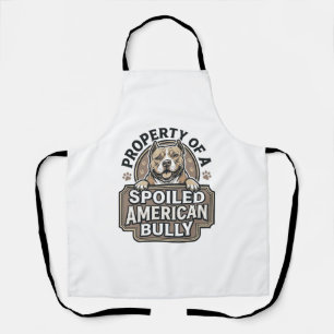 Spoiled American Bully Vintage Engraving Design_1 Apron