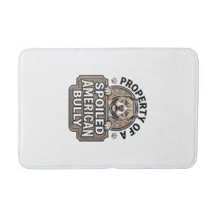 Spoiled American Bully Vintage Engraving Design_1 Bath Mat