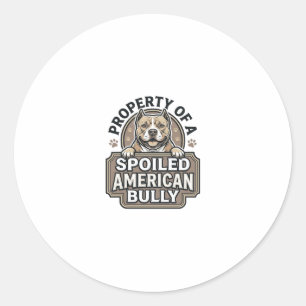 Spoiled American Bully Vintage Engraving Design_1 Classic Round Sticker