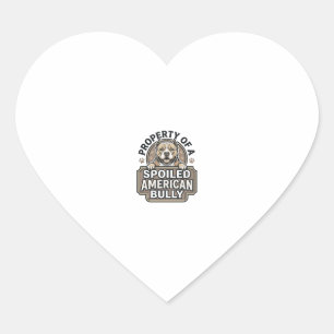 Spoiled American Bully Vintage Engraving Design_1 Heart Sticker