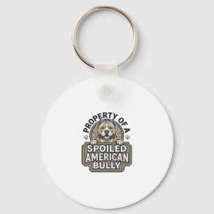 Spoiled American Bully Vintage Engraving Design_1 Key Ring