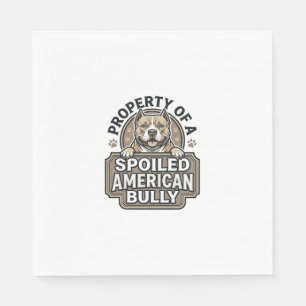 Spoiled American Bully Vintage Engraving Design_1 Napkin