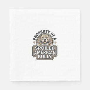 Spoiled American Bully Vintage Engraving Design_1 Napkin