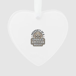 Spoiled American Bully Vintage Engraving Design_1 Ornament