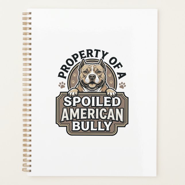 Spoiled American Bully Vintage Engraving Design_1 Planner (Front)