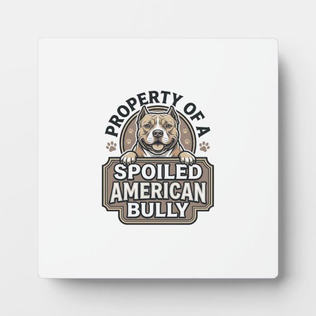 Spoiled American Bully Vintage Engraving Design_1 Plaque (Front)