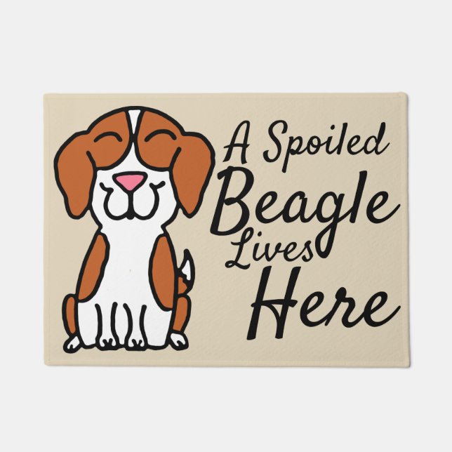 Spoiled Beagle Lives Here Doormat (Front)