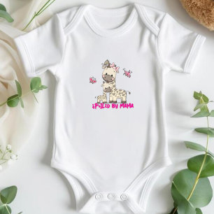 Spoiled By Mama - Cute Mum and Baby Giraffe Bodysuit