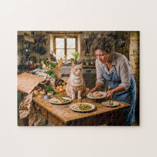 Spoiled Cat Gourmet Buffet Jigsaw Puzzle