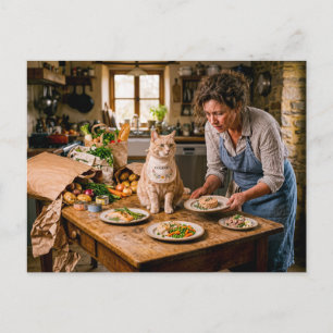 Spoiled Cat Gourmet Buffet Postcard