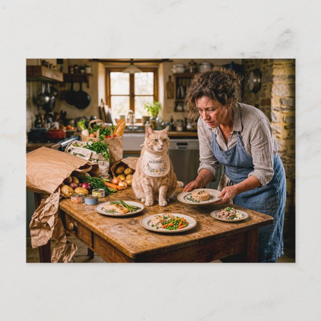 Spoiled Cat Gourmet Buffet Postcard (Front)