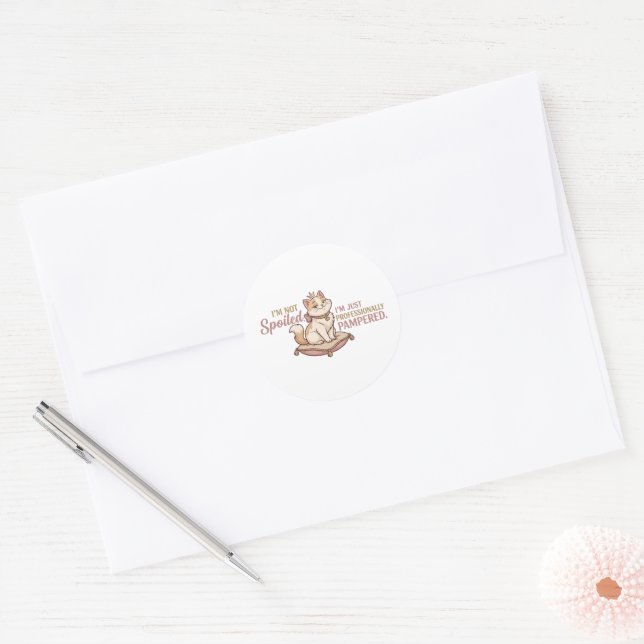 Spoiled Cat Royal Cushion Sticker (Envelope)