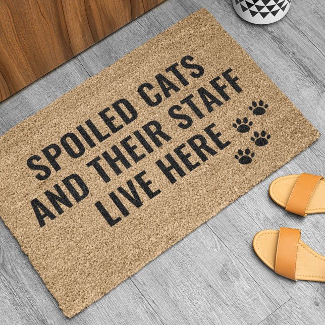 Spoiled Cats And Their Staff Live Here Doormat (Creator Uploaded)