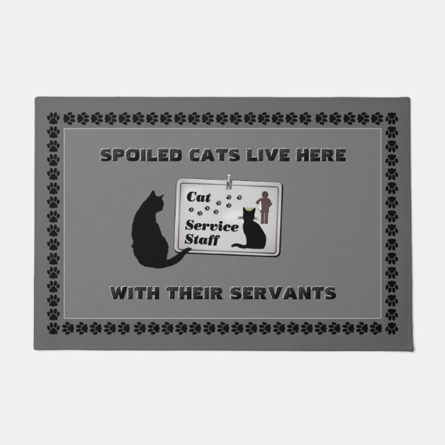 Spoiled Cats with Servants (customisable) Doormat (Front)