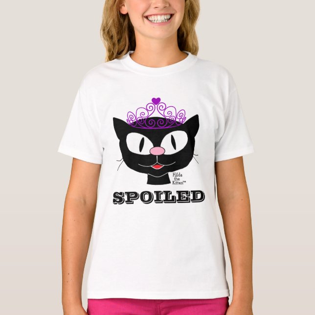 SPOILED Cute Cartoon Princess Cat Girl's T Shirt (Front)