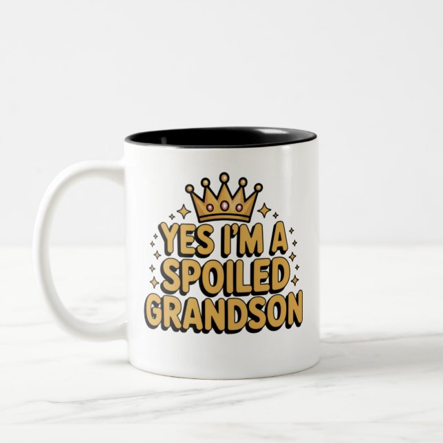 Spoiled Grandson Two-Tone Coffee Mug (Left)