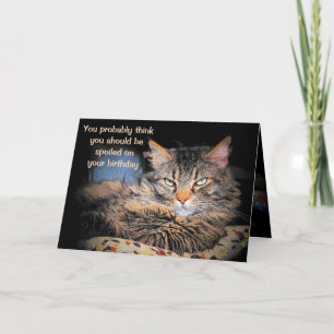 Spoiled On Your Birthday?  Think You're A CaT? Card