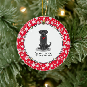 Spoiled Rotten Black Lab Labrador Retriever Dog Ceramic Tree Decoration