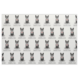 Spoiled Rotten Boston Terrier (black) Cute dog Fabric