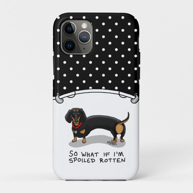 Spoiled Rotten Dachshund Dog (S black & tan) Cute Case-Mate iPhone Case (Back)