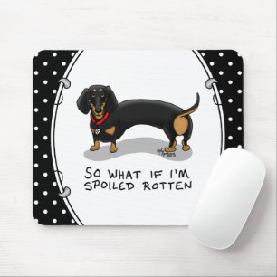 Spoiled Rotten Dachshund Dog (S black & tan) Cute Mouse Mat