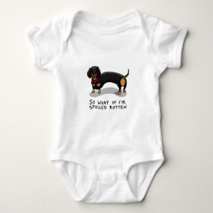 Spoiled Rotten Dachshund (S black & tan) Cute dog Baby Bodysuit