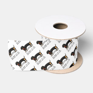 Spoiled Rotten Dachshund (S black & tan) Cute dog Satin Ribbon