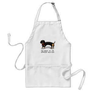 Spoiled Rotten Dachshund (S black & tan) Cute dog Standard Apron