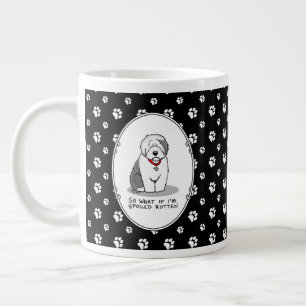 Spoiled Rotten Old English Sheepdog (Grey 1) Funny Large Coffee Mug
