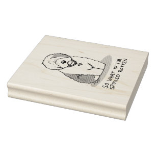 Spoiled Rotten Old English Sheepdog (Grey 1) Funny Rubber Stamp
