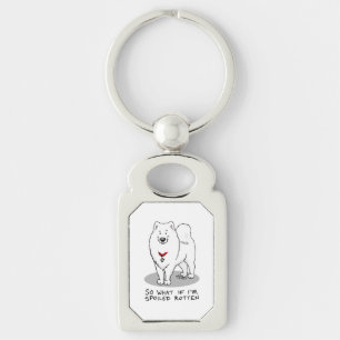 Spoiled Rotten Samoyed Dog Cute Attitude Funny Key Ring