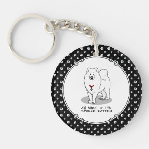 Spoiled Rotten Samoyed Dog Cute Attitude Funny Key Ring