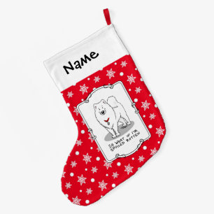 Spoiled Rotten Samoyed Dog Cute Attitude Funny Large Christmas Stocking