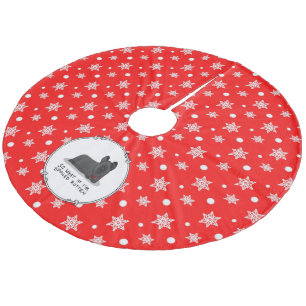 Spoiled Rotten Skye Terrier Dog (black) Cute Fleece Tree Skirt