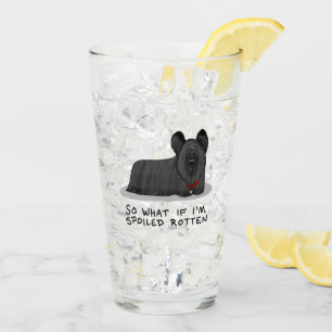 Spoiled Rotten Skye Terrier Dog (black) Cute Funny Glass