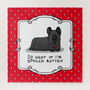 Spoiled Rotten Skye Terrier Dog (black) Cute Funny Jigsaw Puzzle
