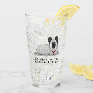 Spoiled Rotten Skye Terrier Dog (silver) Cute Fun Glass