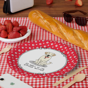Spoiled Rotten Yellow Lab Labrador Retriever Funny Paper Plate